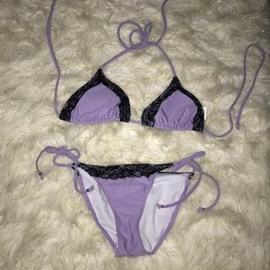 Black laced bikini set